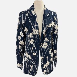 Cynthia Rowley Navy and nude Floral Blazer